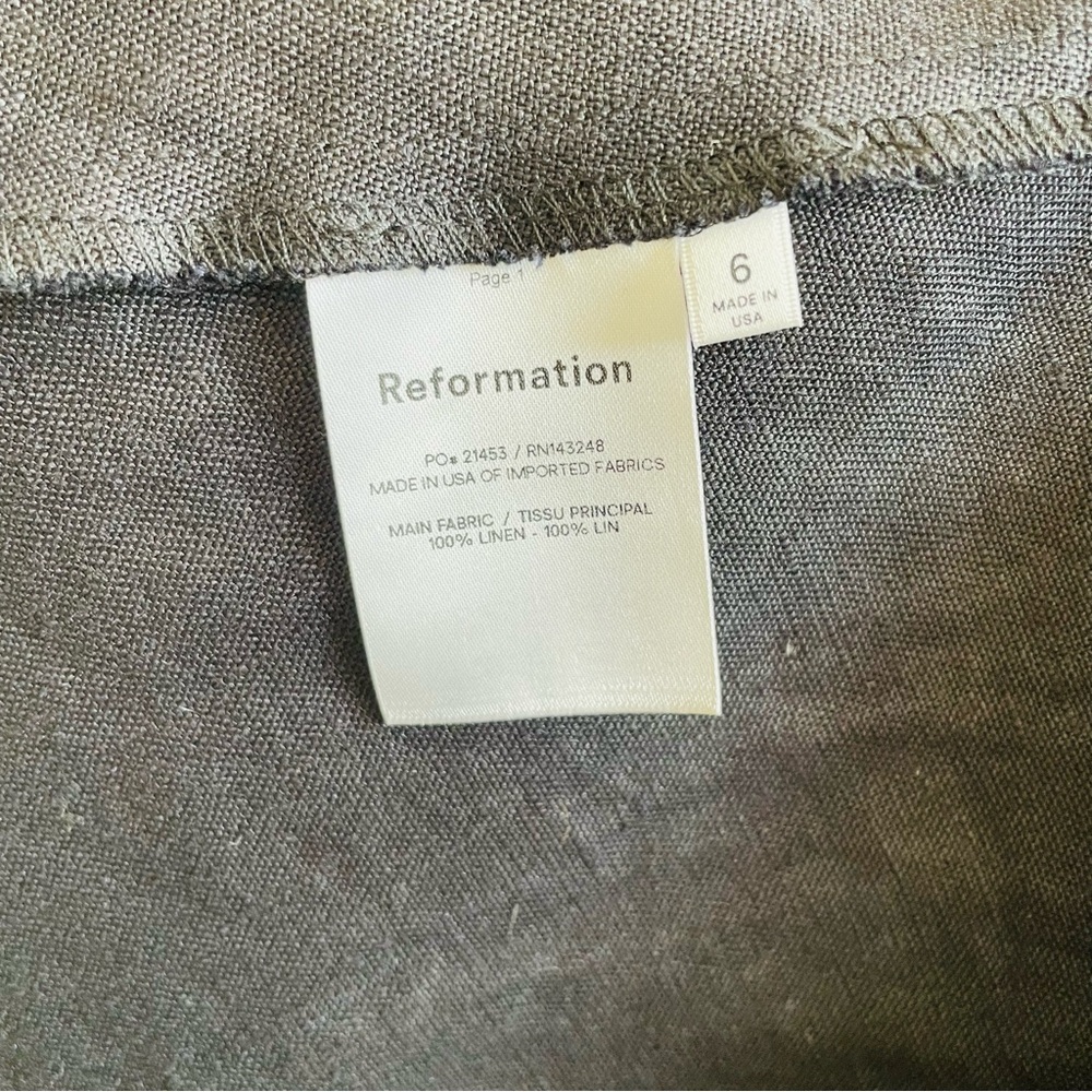Reformation SIZE 6 Spaulding 100% linen black midi dress - Picture 8 of 8